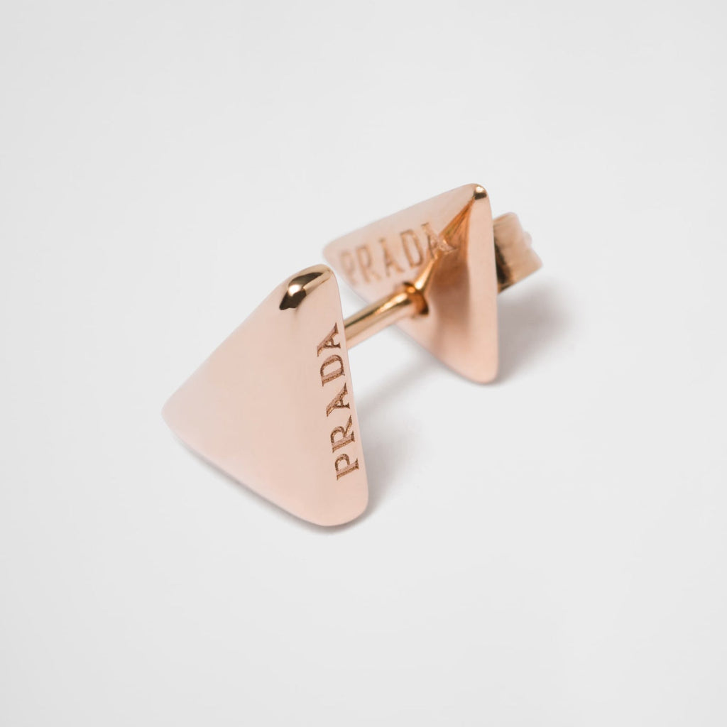 18K Prada Triangle Earrings