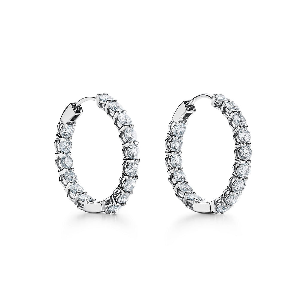 18K Tiffany Hoop Diamonds Earrings