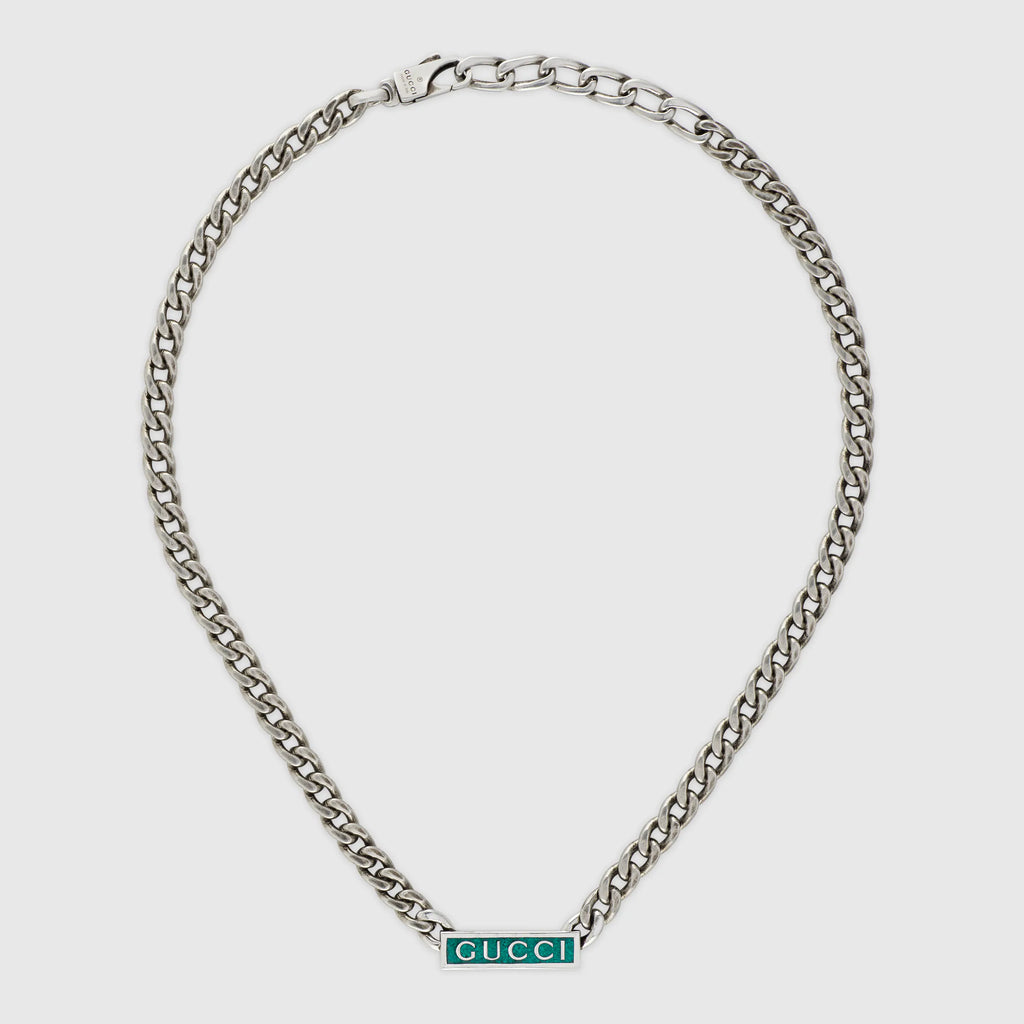 Double Gucci Enamel Chain Necklace