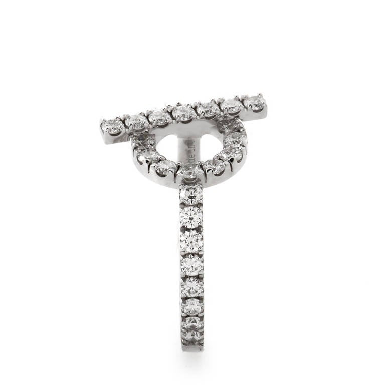 18K Finesse Diamond White Gold Hermes Ring