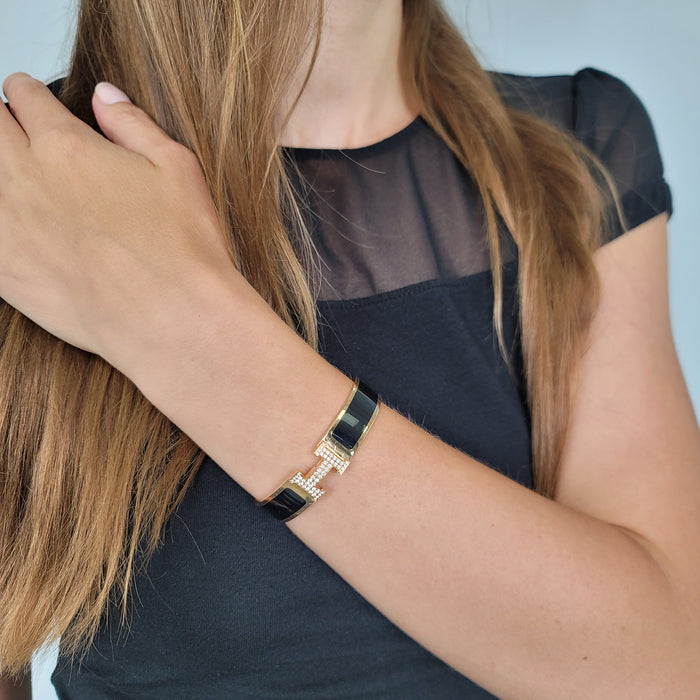 18K Clic Hermes Diamond Bracelet