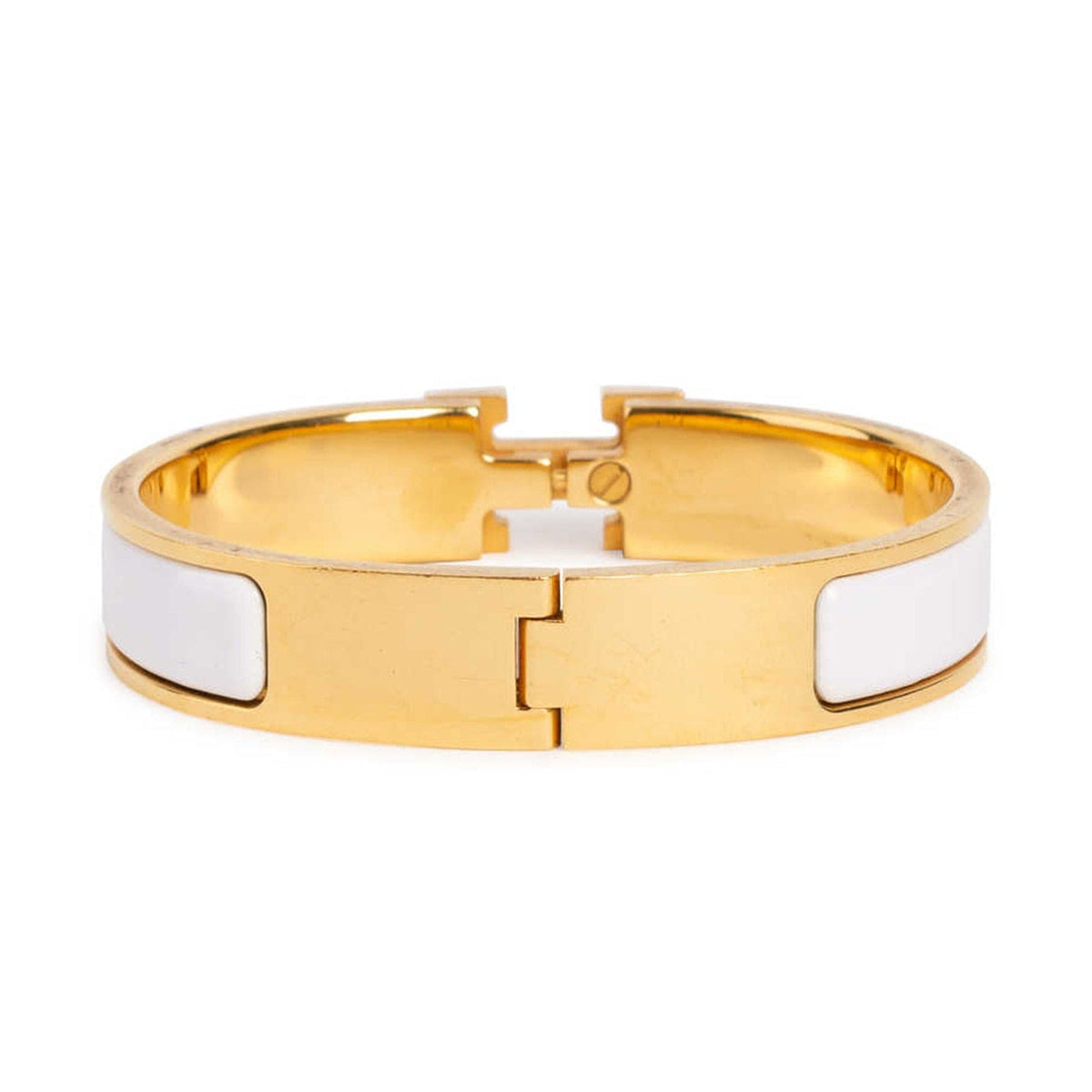 18K Clic Hermes White Bracelet