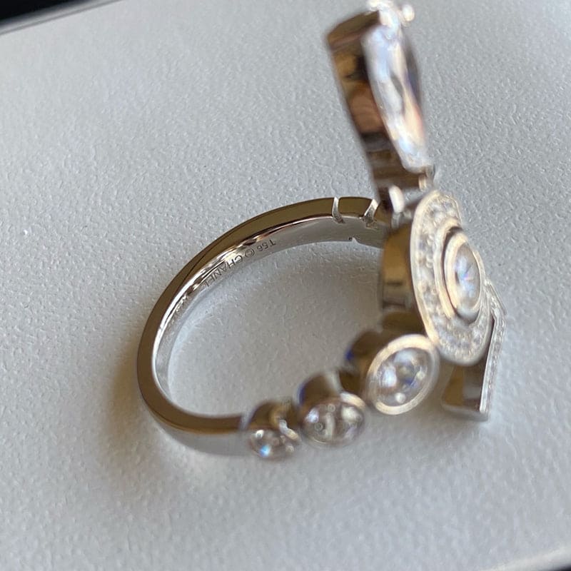 18K  Chanel Diamond No.5 Drop Ring