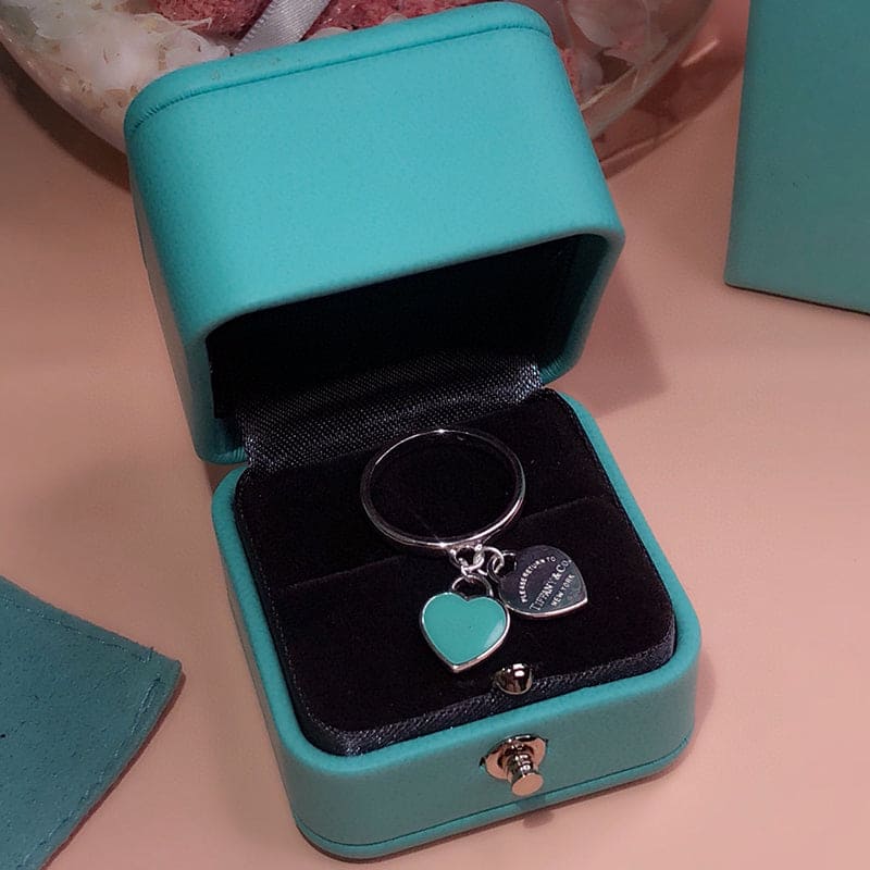 18K Tiffany Round & Heart Tag Ring