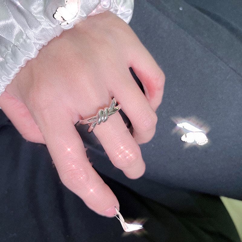 18K Rose Gold Tiffany Knot Double Row Ring