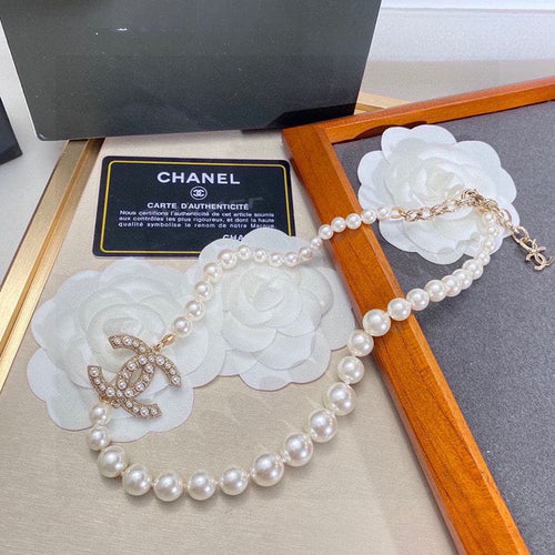 18K  Chanel 100TH ANNIVERSARY Pearl Chain Necklace