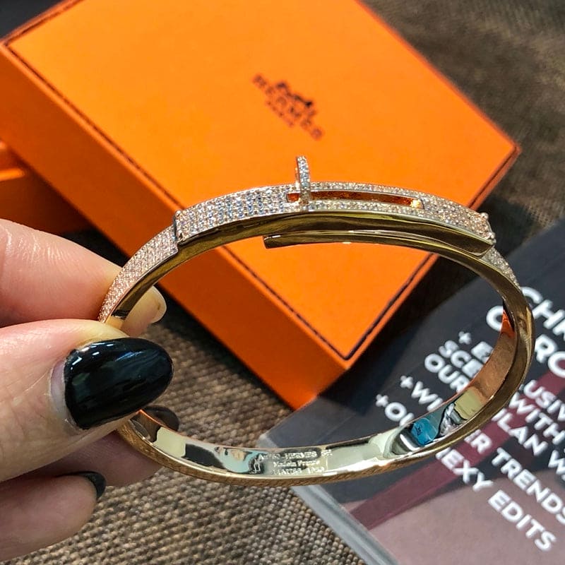 18K White Gold Kelly Diamonds Hermes Bracelet