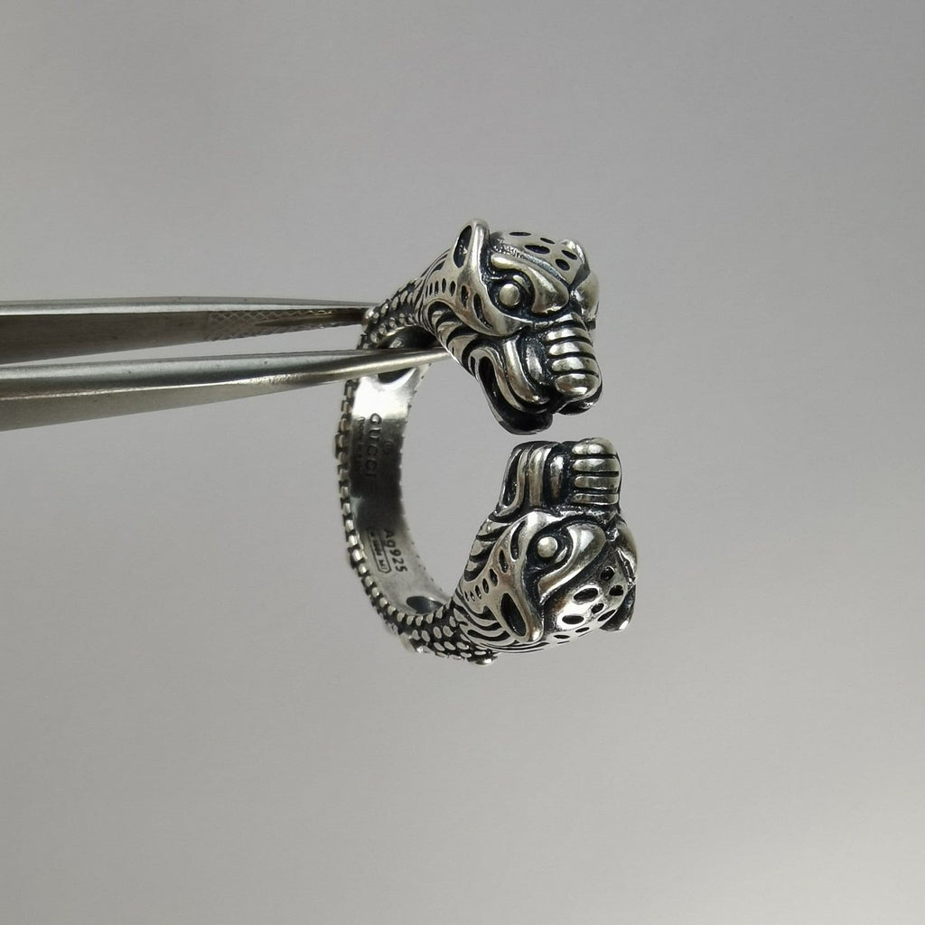 Double Gucci Tiger Head Ring