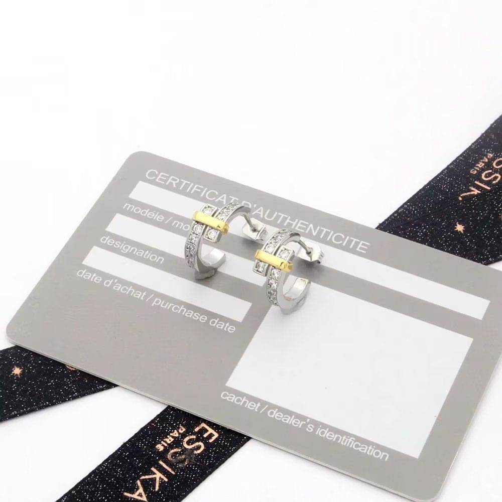 18K Tiffany Edge Hoop Earrings