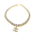 18K  Chanel Crystals Chain Necklace