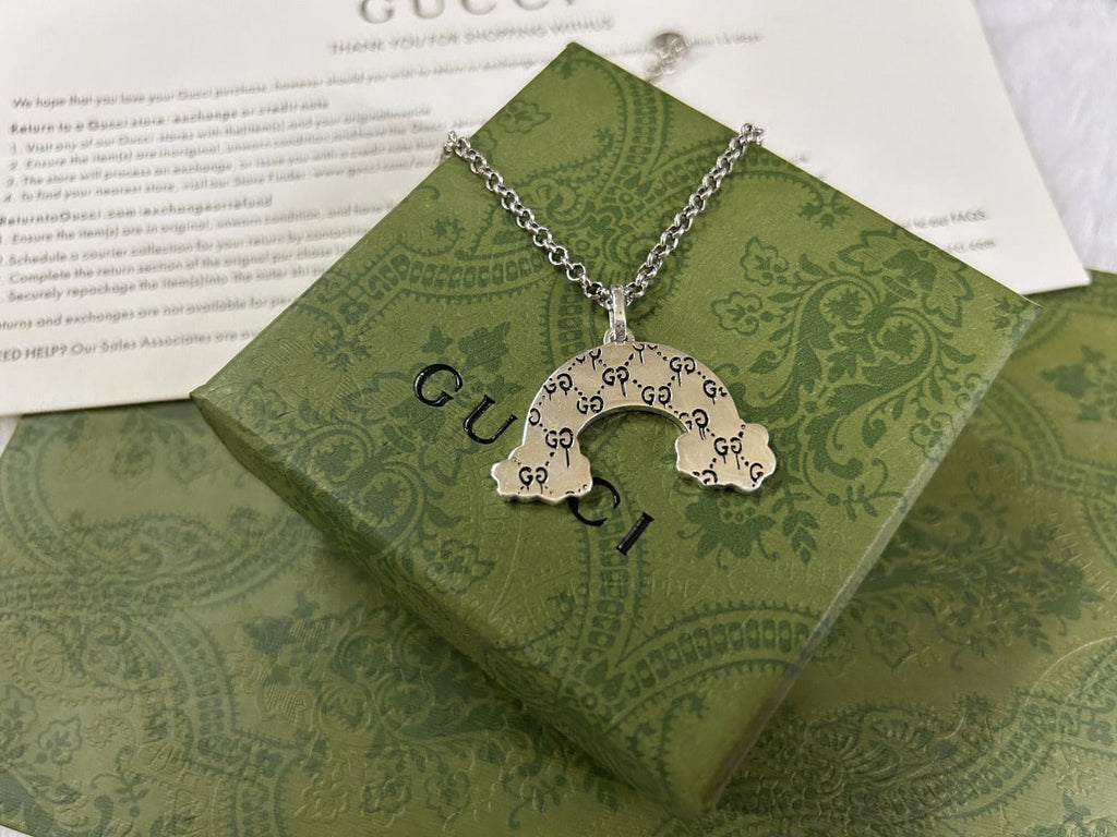 Double Gucci Rainbow Pendant Necklace