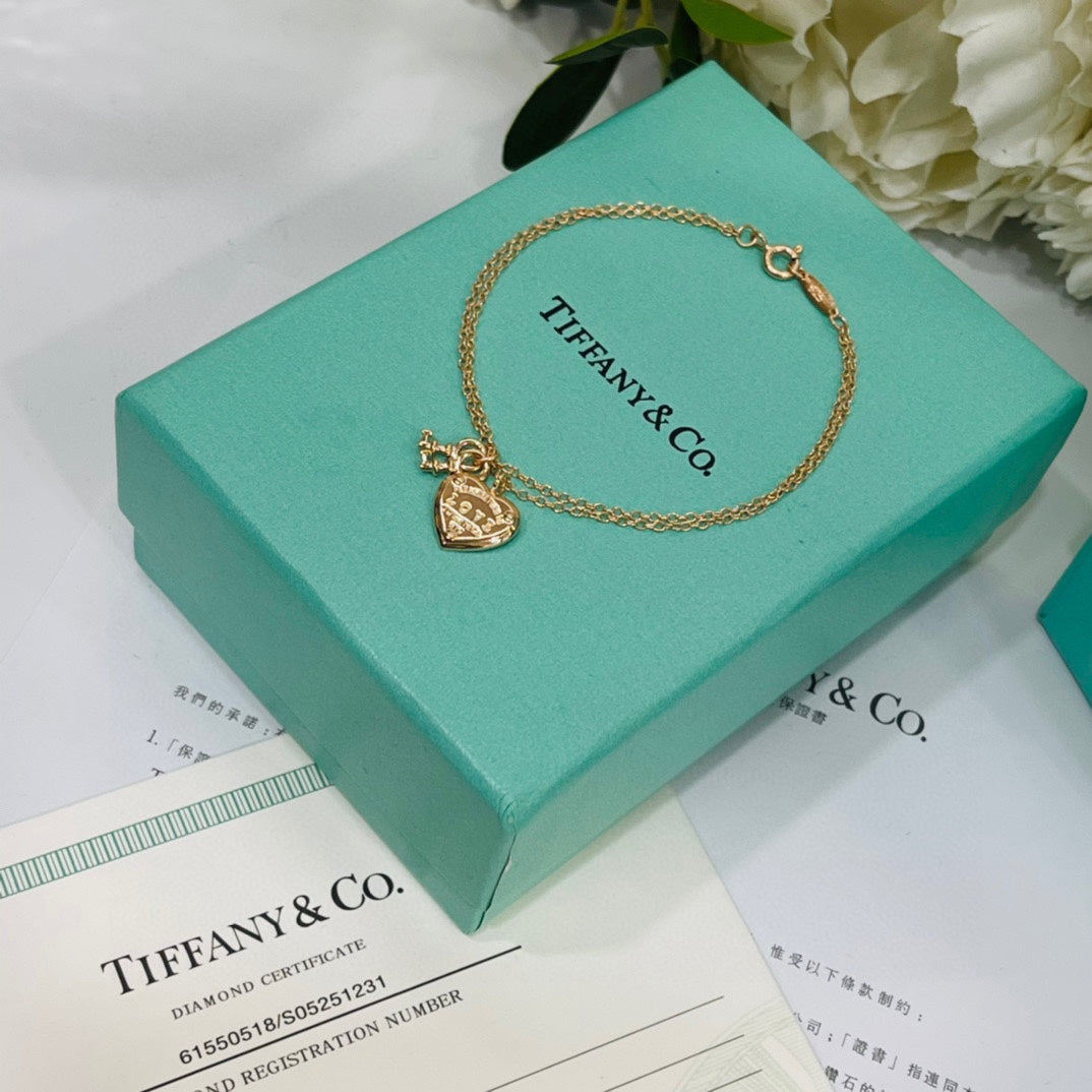 18K Tiffany Heart Tag Key Bracelet