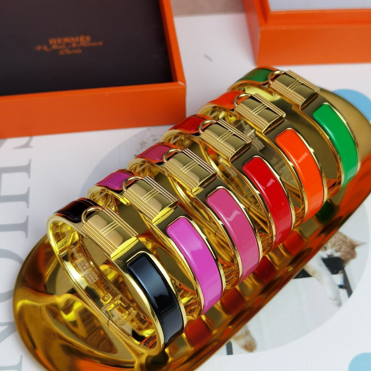 18K Clic Cadenas Pink Hermes Bracelet