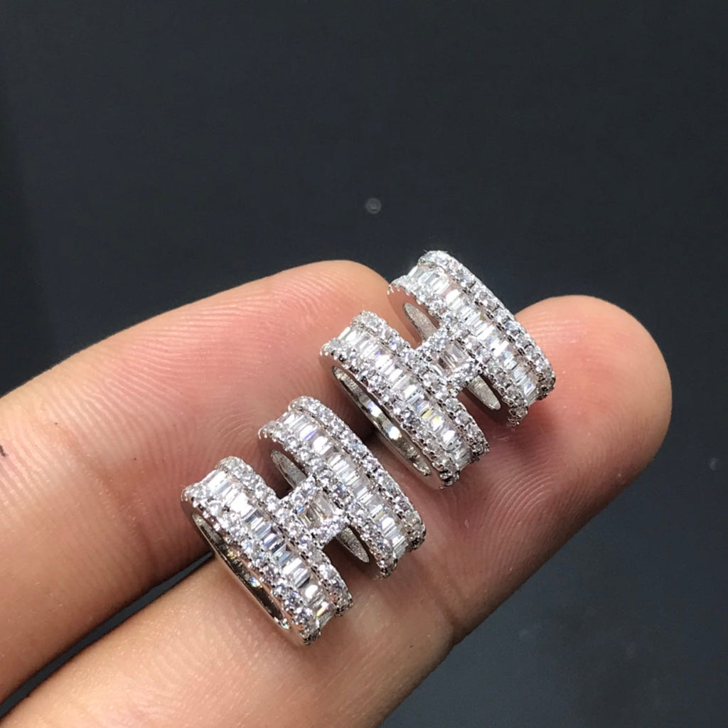 18K Pop Hermes Diamonds Earrings