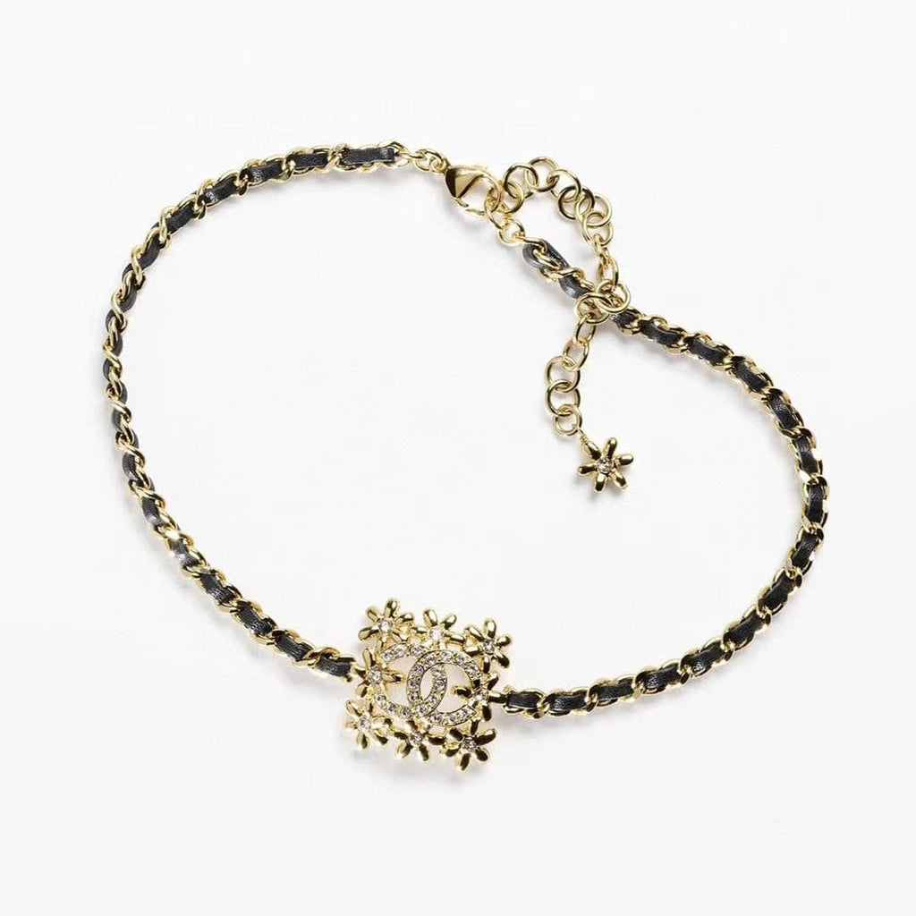 18K  Chanel Lambskin Choker Necklace