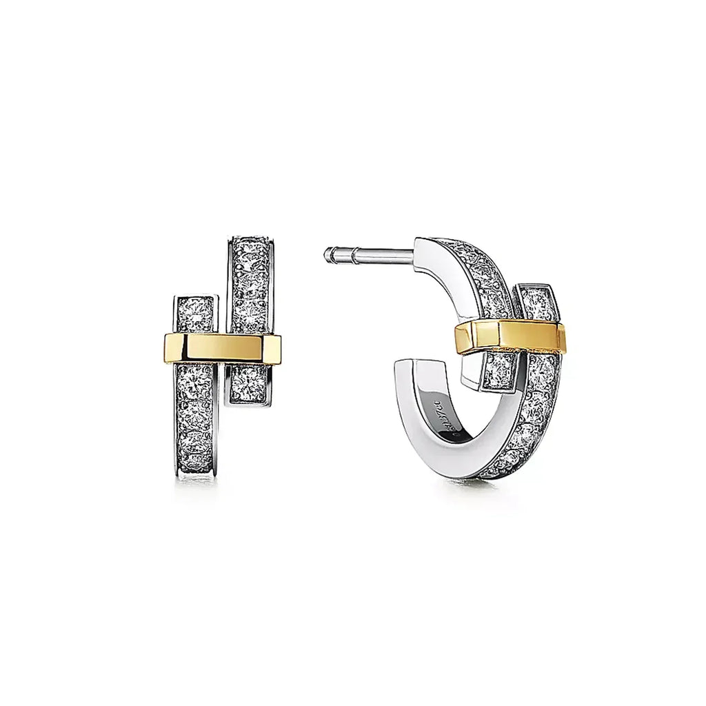 18K Tiffany Edge Hoop Earrings
