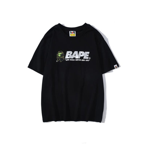 Bathing Ape T-Shirt Summer Short Sleeve Letter Print Round Neck Pullover T-shirt