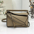 LOE MINI 18 PUZZLE BAG IN DARK KHAKI GREEN CALFSKIN