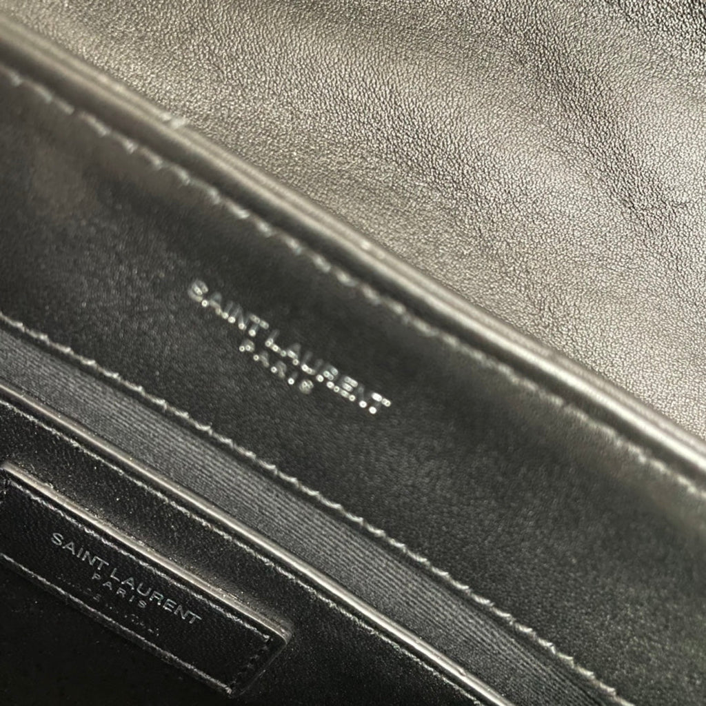 LOULOU SMALL 25 IN BLACK LAMBSKIN SILVER HARDWARE