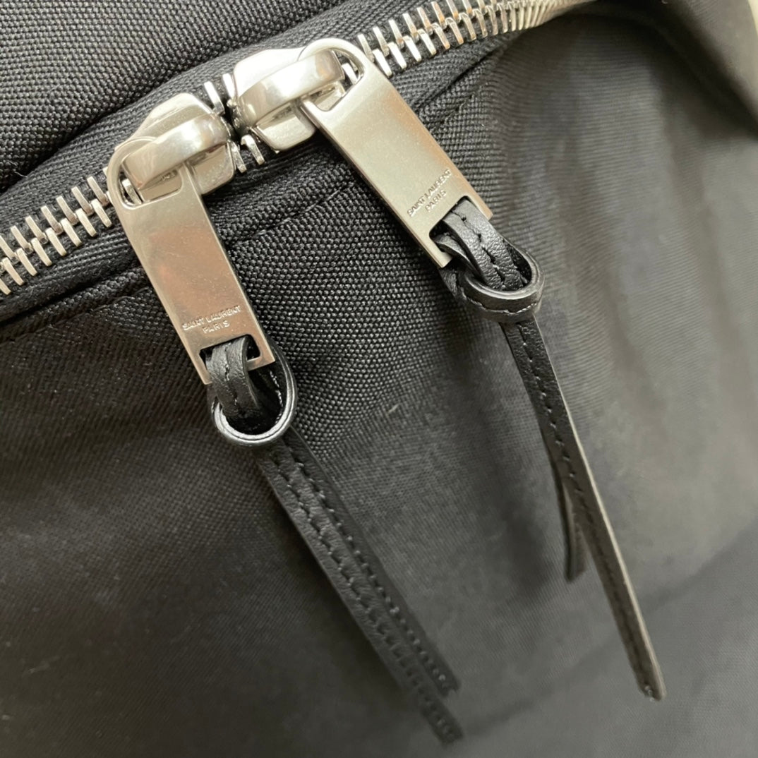 CITY BACKPACK 41 IN BLACK CANVAS, NYLON AND LEATHER