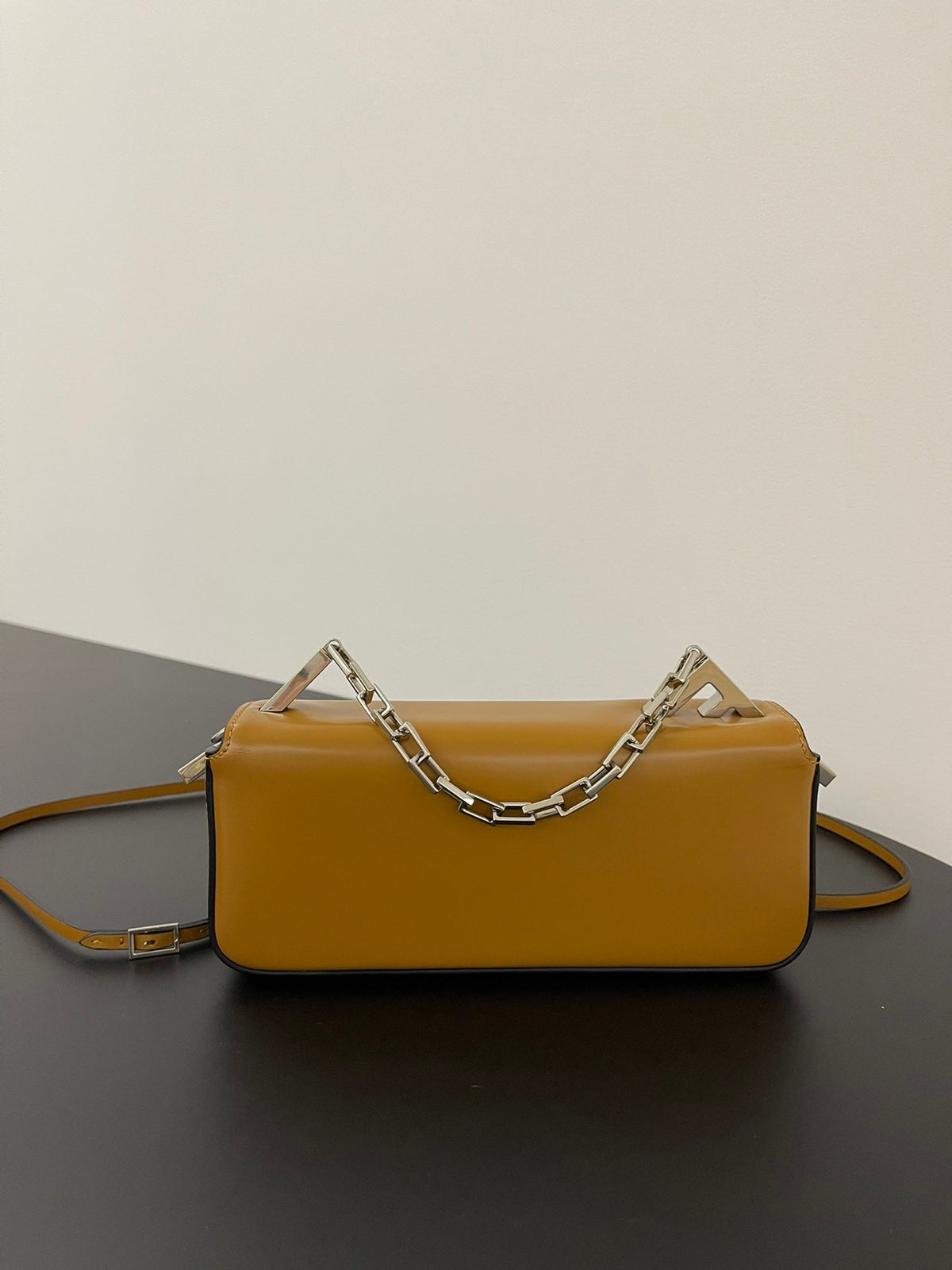 FENDI MINI FIRST SIGHT 23 BAG IN COPPER BROWN CALFSKIN WITH SILVER HARDWARE