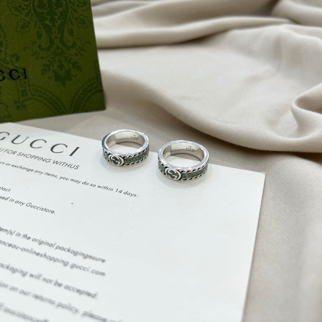 Double Gucci Interlocking Gucci Turquoise Ring