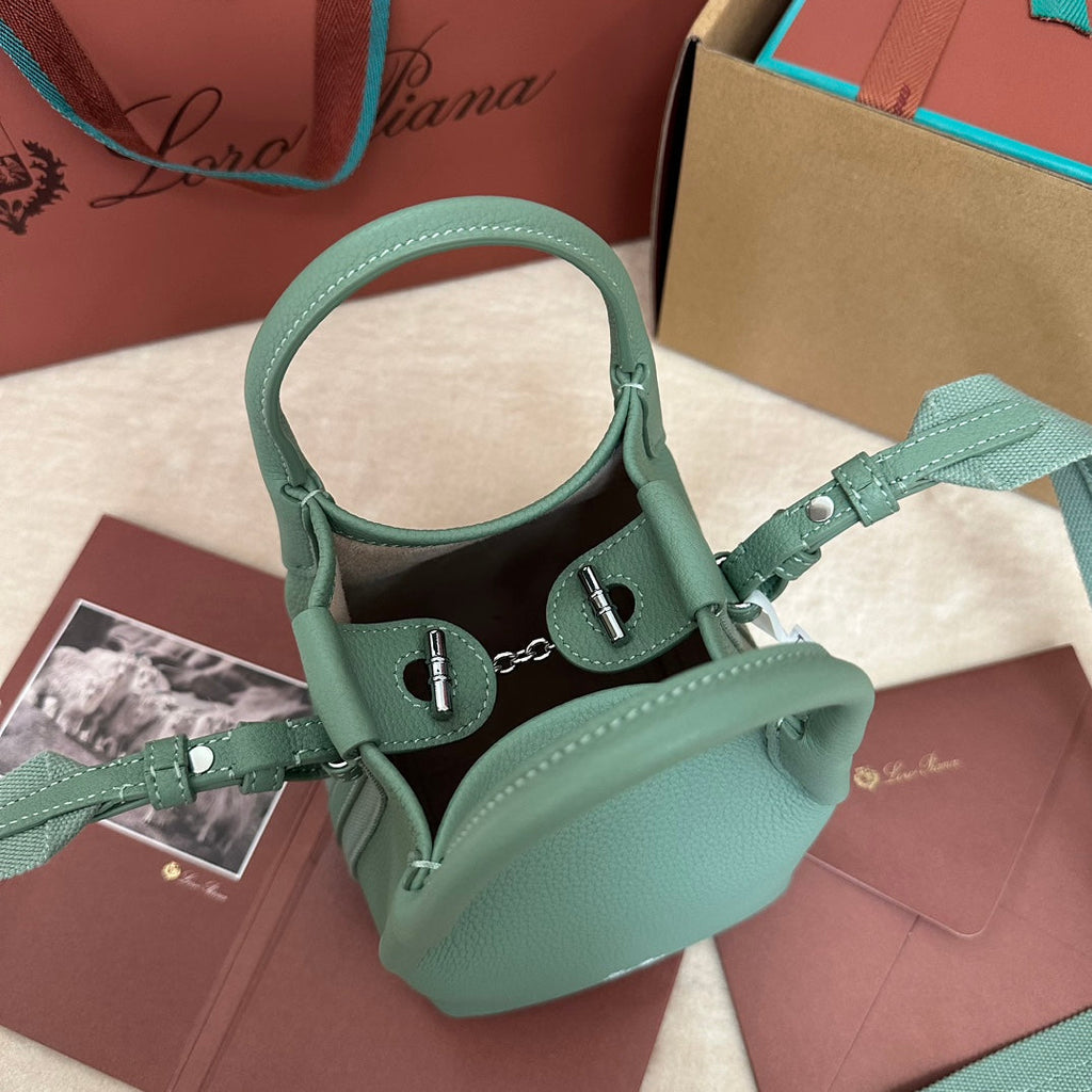 MICRO BALE BAG IN SEA GREEN CALFSKIN