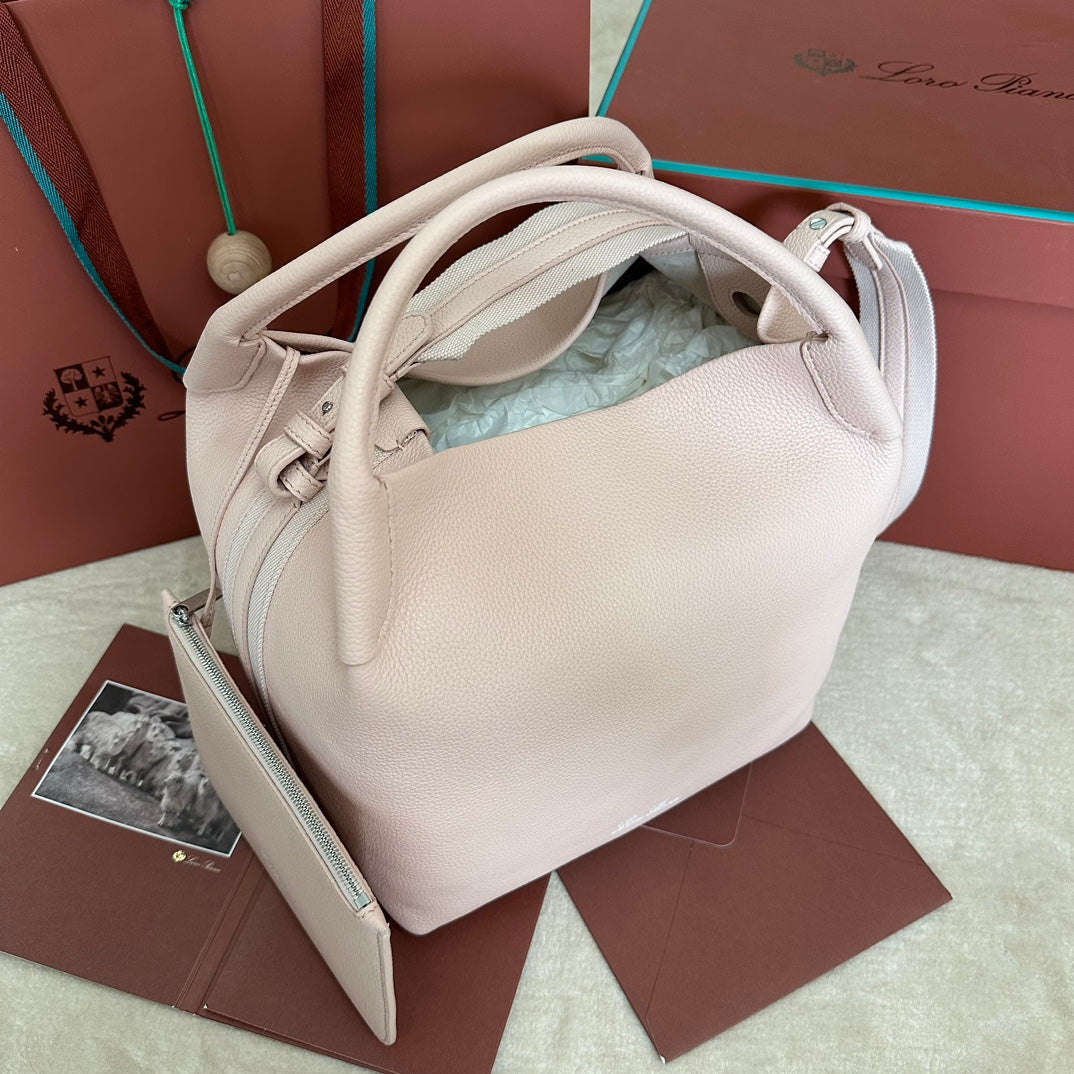 MEDIUM 36 BAG IN PALE PINK CALFSKIN WITH SILVER HARDWARE