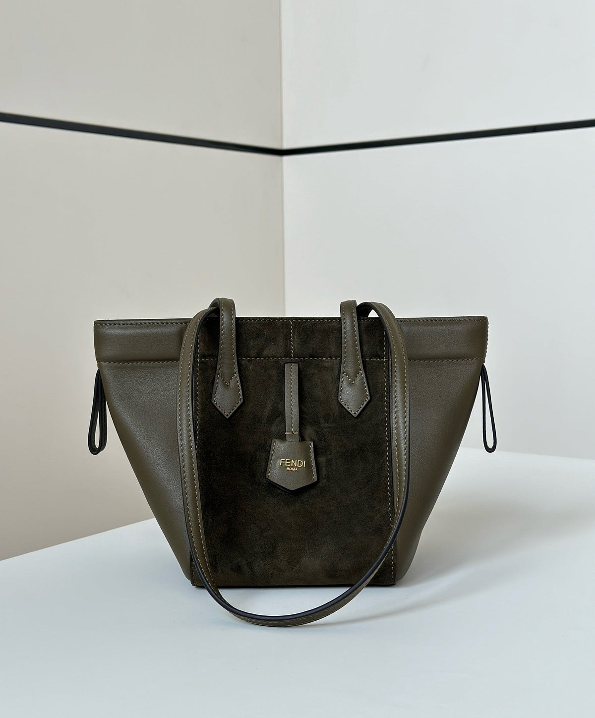 ORIGAMI MINI 19 IN ARMY GREEN LAMBSKIN AND SUEDE