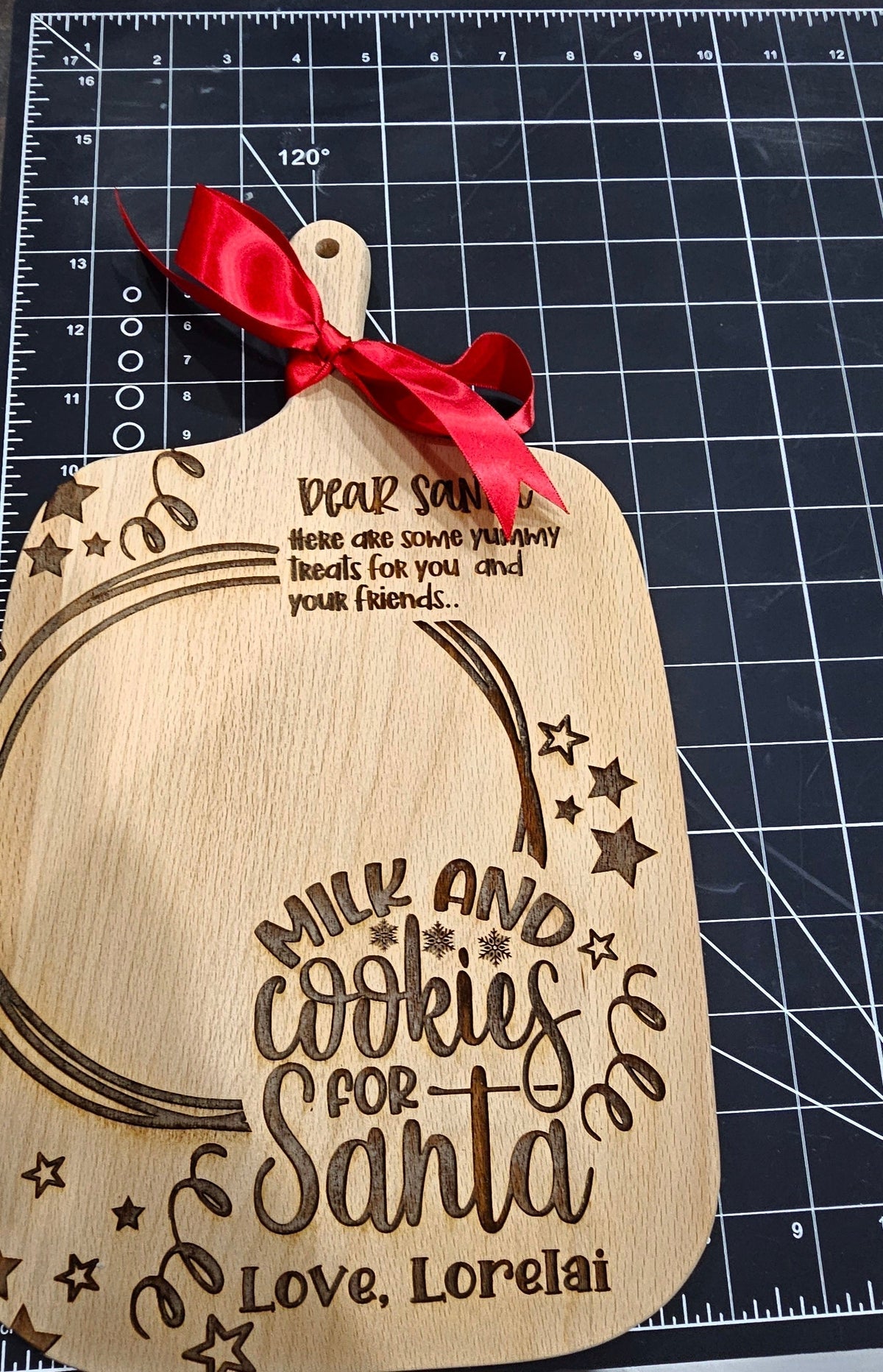 Personalized Santa Cookie Board for Christmas Eve, Plate/ Tray , Santa Treat Tray, Santa Christmas Eve Board, Cookies For Santa, Christmas Eve Cookie Tray, Personalized Santa Snack Tray