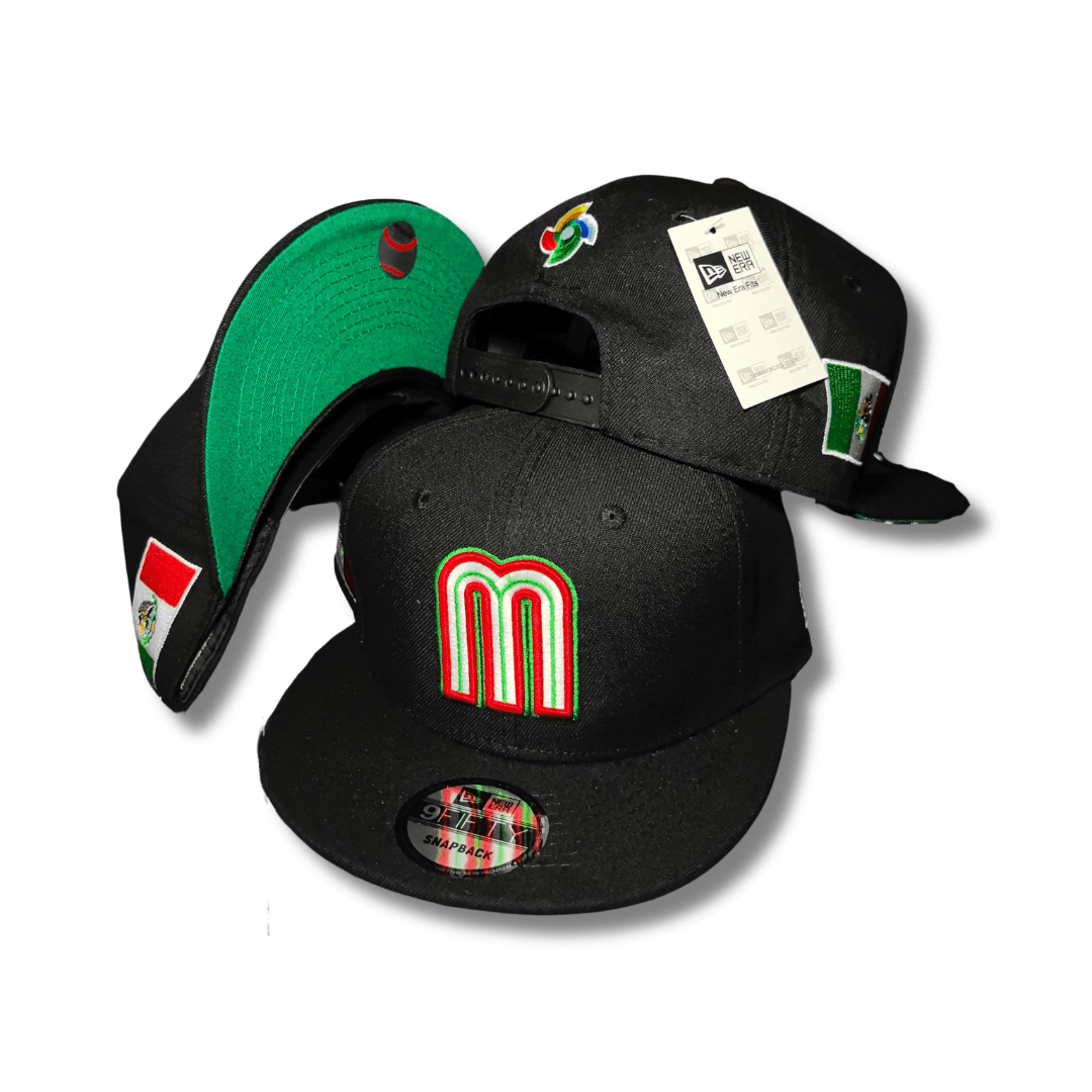 New Era 59Fifty Mexico World Baseball Classic Hat Black, Green – Snapback Cap