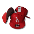 Los Angeles Dodgers Red with White Embroidered Logo – Snapback Cap