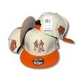 New York Yankees 9FIFTY with Orange Brim and Side Patches Cream and Orange – Snapback Cap
