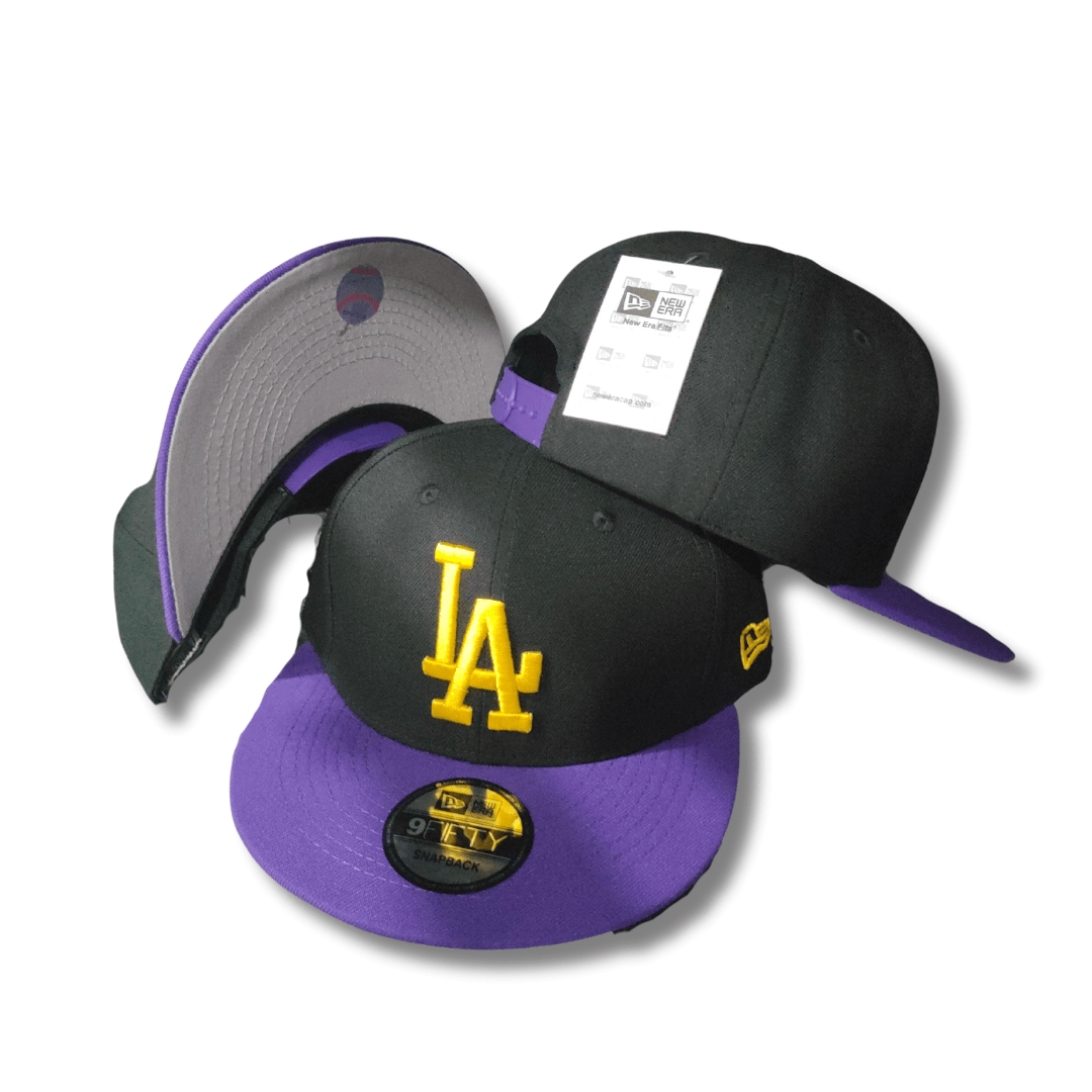 Men's LA New Era Black/Purple Crossover 59FIFTY - Snapback Cap