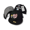 Washington Nationals 2019 World Series with Logo Black and White – Fitted Cap