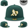 Oakland Athletics Fitted Hat – Forest Green with White and Gold Logo