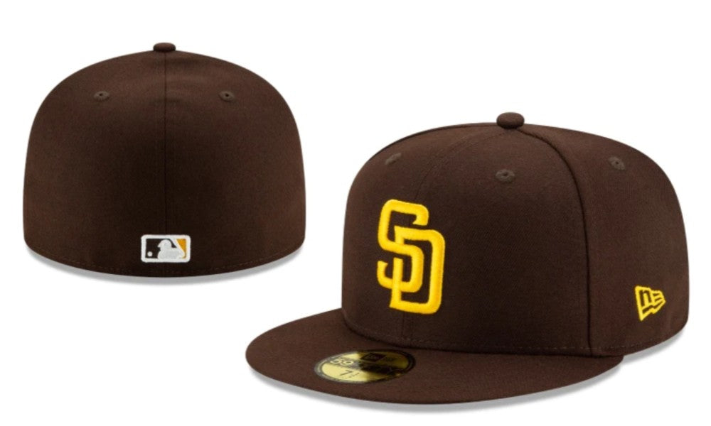 San Diego Padres Brown New Era Fitted Hat with Yellow Logo