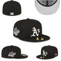 Oakland Athletics 1989 World Series Fitted Hat with Gray Underbrim – Black
