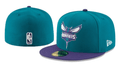 Charlotte Hornets NBA Snapback Cap with Embroidered Logo and Purple Brim – Teal