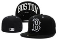 Boston Red Sox Black Fitted Hat with White “B” Logo and Undervisor Boston Lettering