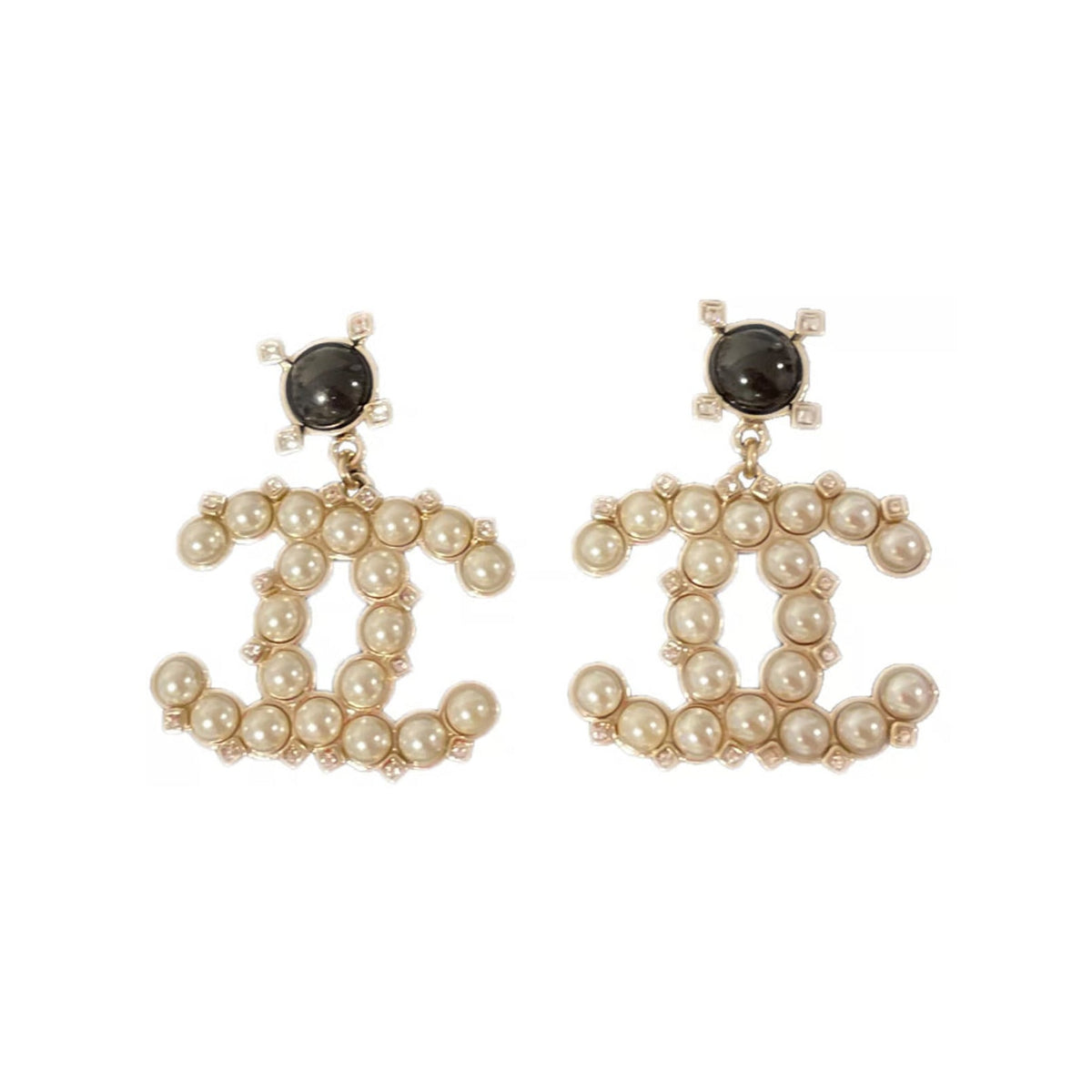 18K Pearl  Chanel Pendant Earrings
