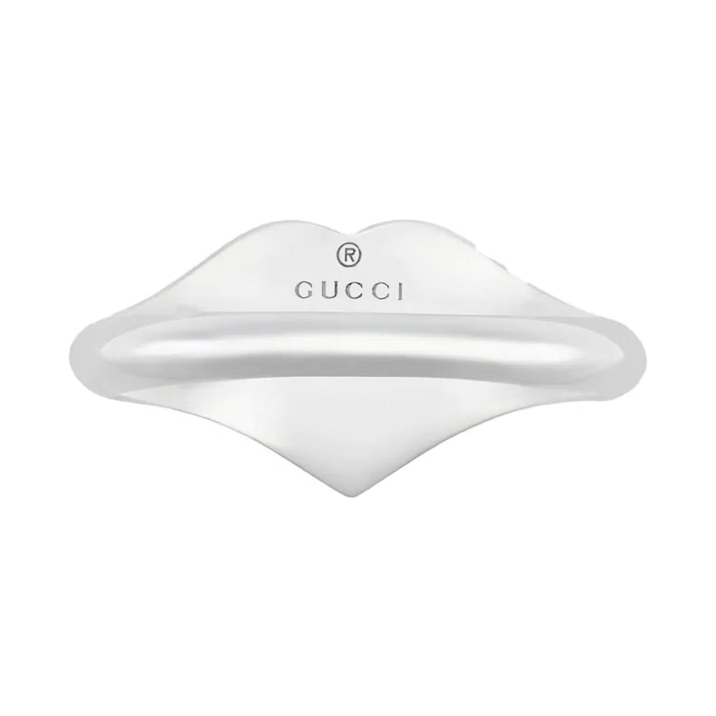 Double Gucci Interlocking Gucci Blue Enamel Heart Ring
