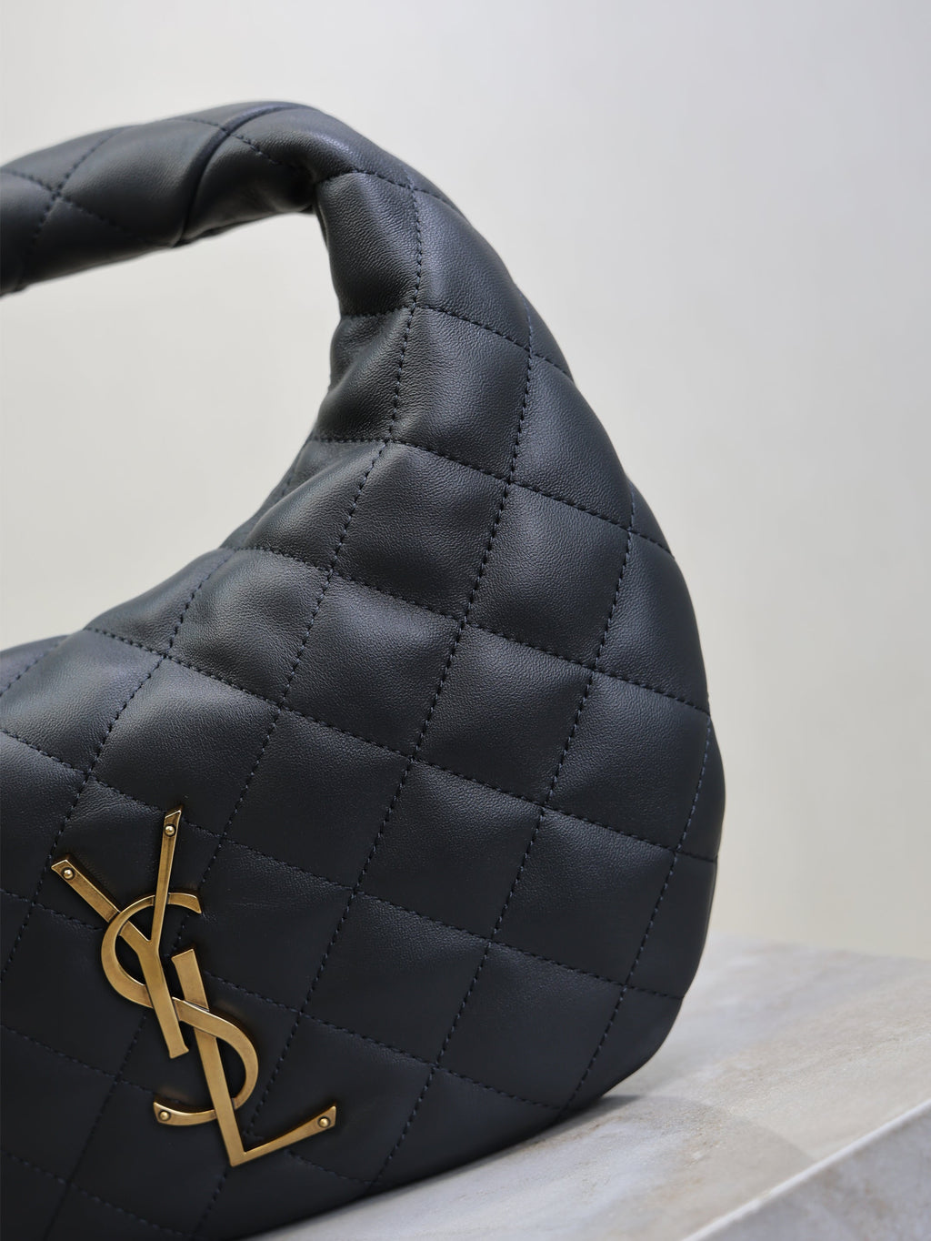 YSL 25S ICARINO 17 IN BLACK QUILTED CALFSKIN GOLD HARDWRE