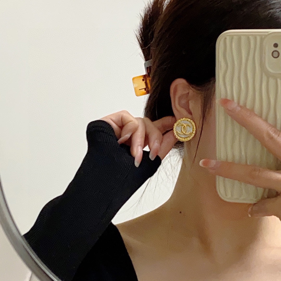 18K  Chanel Crystal Earrings