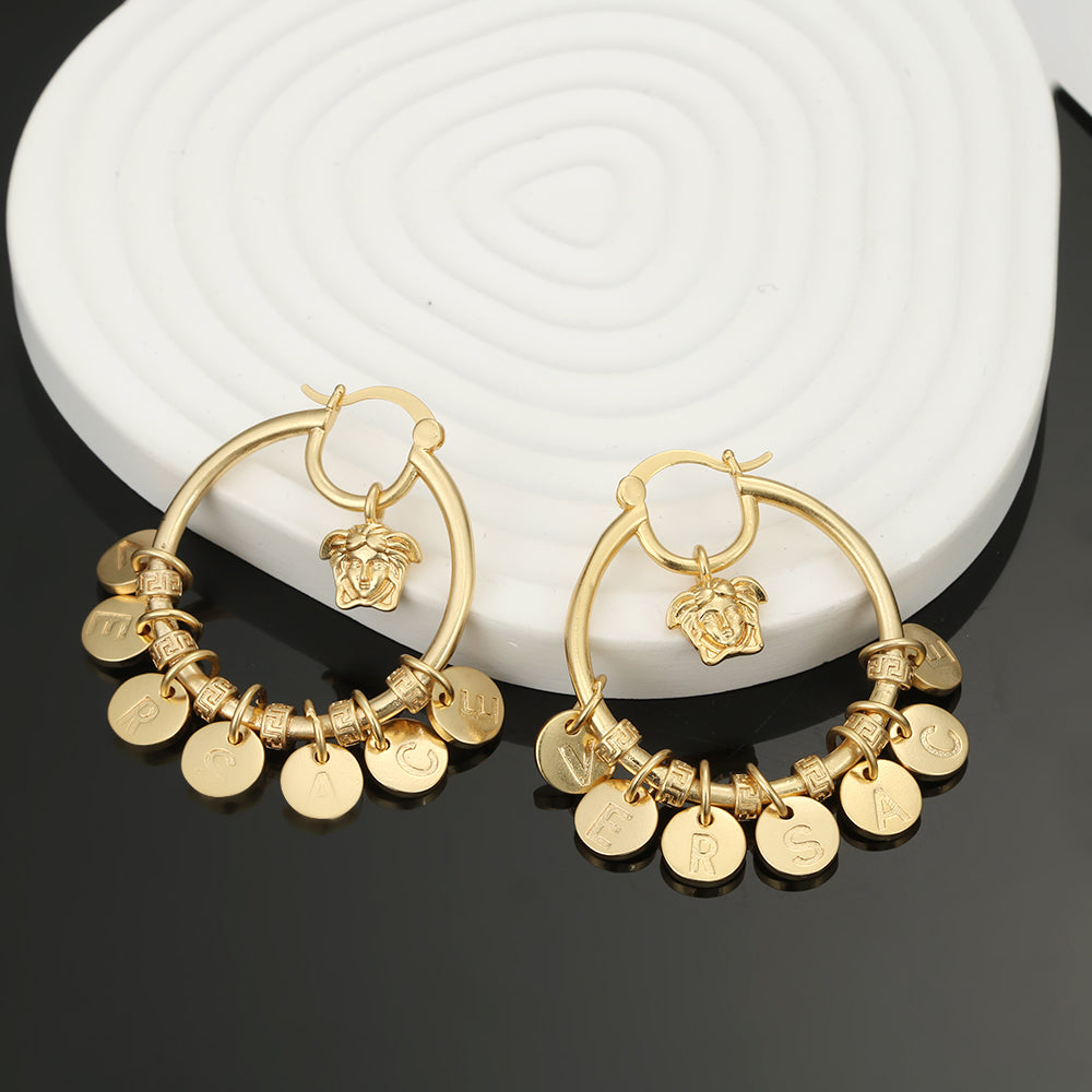 18K Vers Circle Earrings