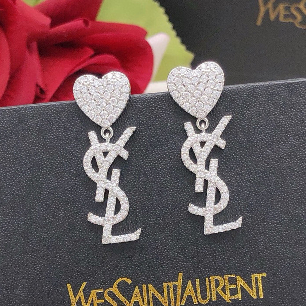 18K YSL Heart Diamonds Earrings
