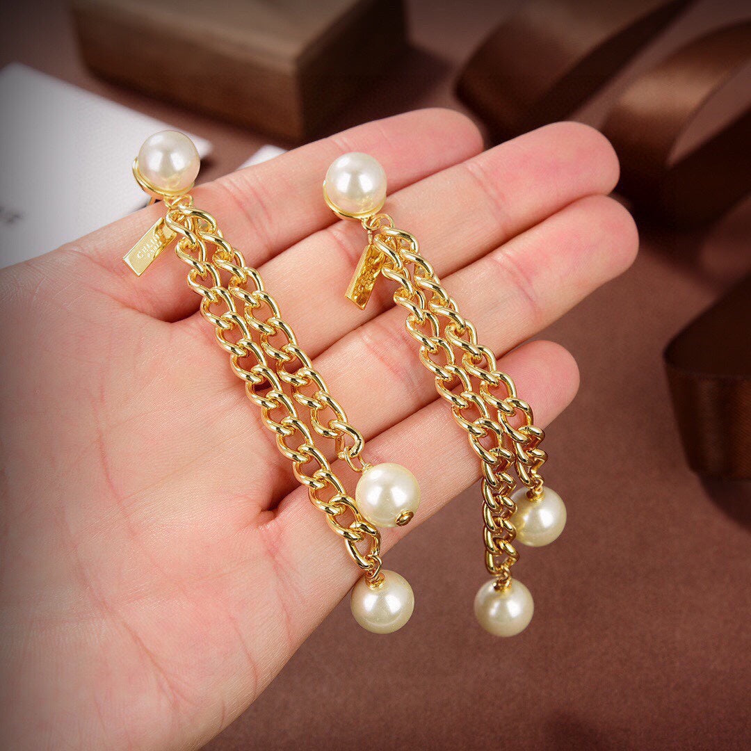 18K Celine Long Earrings