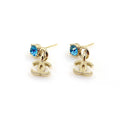 18K  Chanel Blue Crystal Earrings