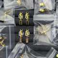 18K YSL Monogram Earrings