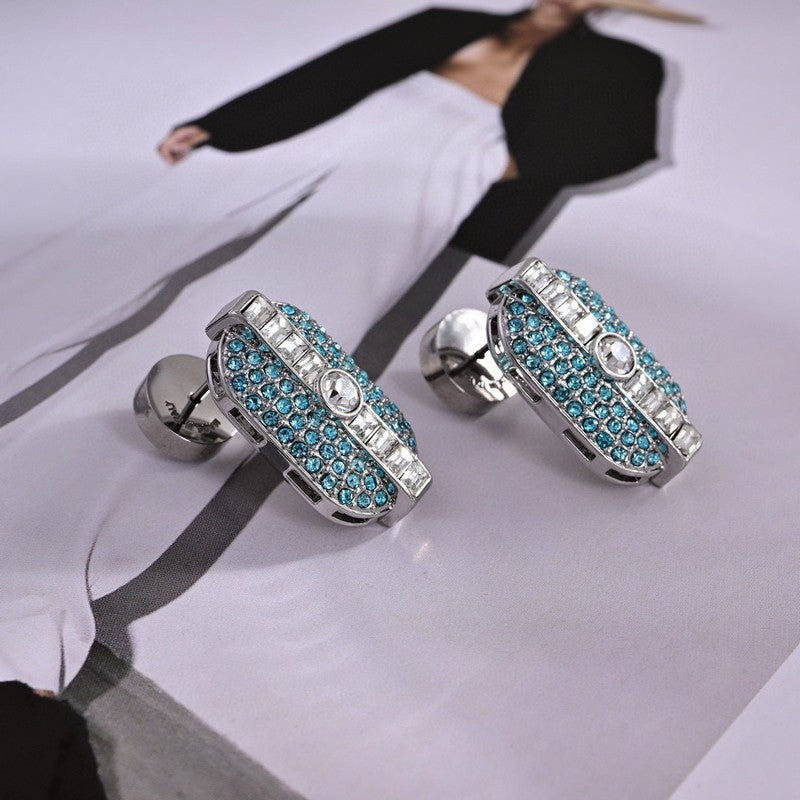 18K Miu Green Crystals Earrings